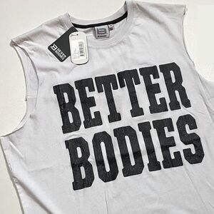 👚TEE-rrific NEW BETTER BODIES ATHLETIC GYM FOOTBALL TANK SLEEVELESS TEE MEDIUM
